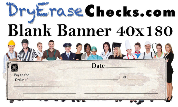 Blank Giant Check 40x180 HUGE BANNER Size Giant Oversized Check We will beat ANYONES PRICES!