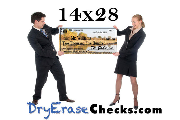 Giant Check 14x28 Small Size Big Check - Include your Photo for Free! We will beat ANYONES PRICES!