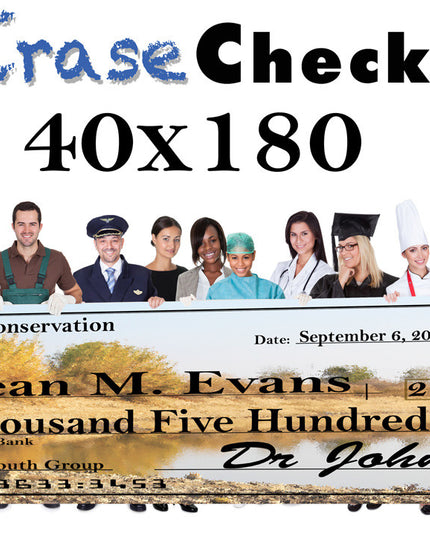 Giant Check 40x180 HUGE BANNER Size Giant Oversized Check - Include your Photo for Free!