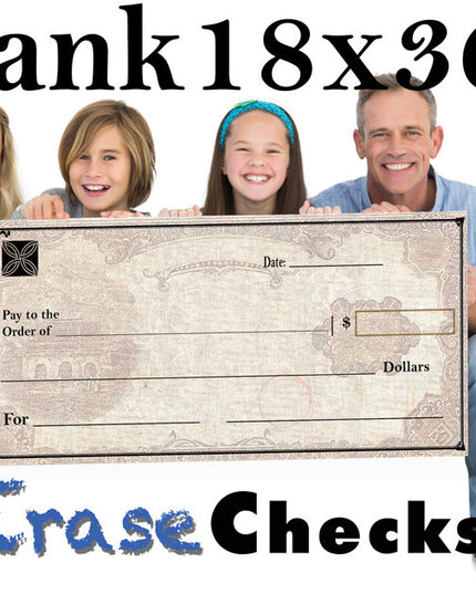 Blank Giant Check 18" x 36" Medium Size Big Check      We will beat ANYONES PRICES!