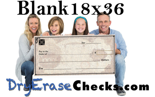 Blank Giant Check 18" x 36" Medium Size Big Check      We will beat ANYONES PRICES!