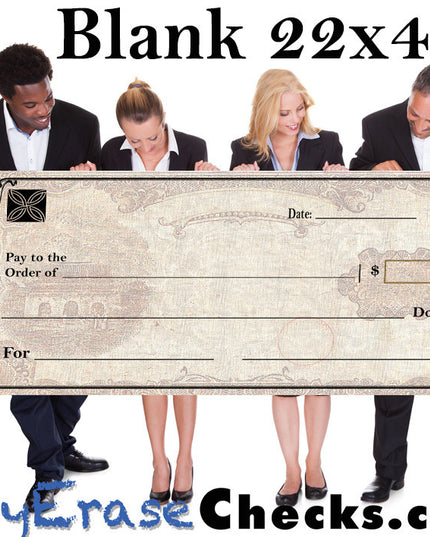 Blank Giant Check  22" x 48" Large Size Big Check