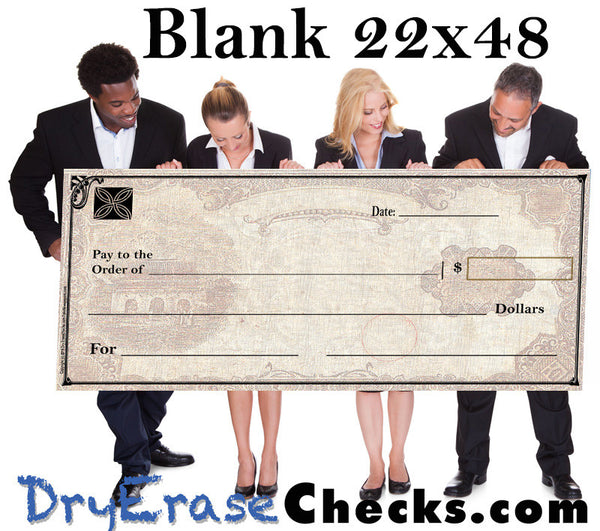 Giant Check  22" x 48" Large Size Big Check SUMMER SALE PRICE!