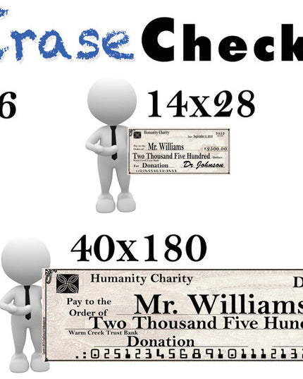Giant Check 40x180 HUGE BANNER Size Giant Oversized Check - Include your Photo for Free!