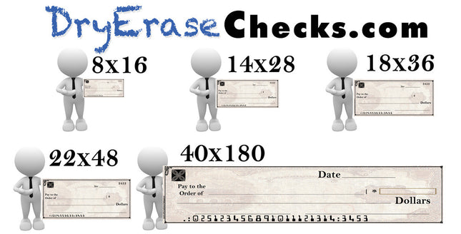 Blank Giant Check 40x180 HUGE BANNER Size Giant Oversized Check We will beat ANYONES PRICES!