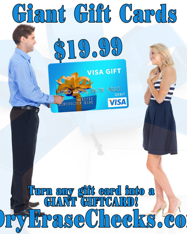 Giant Gift Cards - Don't give those little Gift Cards. Make a BIG IMPACT go Giant Sized!