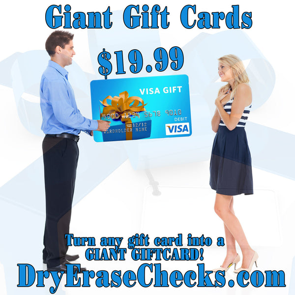 Giant Gift Cards - Don't give those little Gift Cards. Make a BIG IMPACT go Giant Sized!