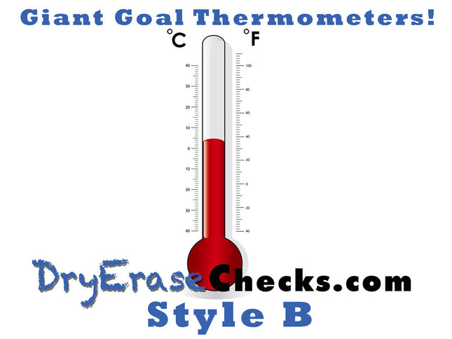 Giant Poster Thermometer Goals - Great for School and Charity Programs!