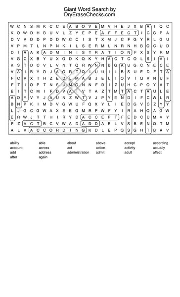 Giant Word Search Puzzle Customized and Personalized by you!