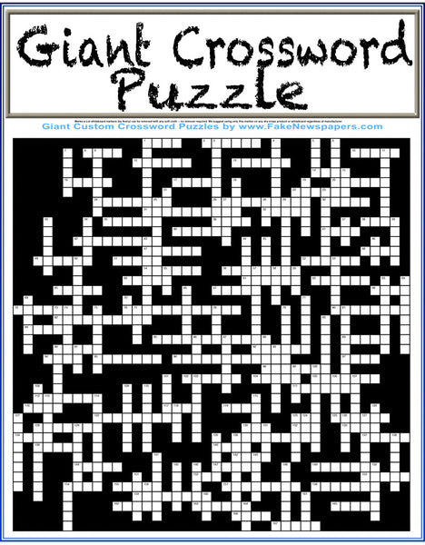 Custom Giant Crossword Puzzles Personalized Just for You!
