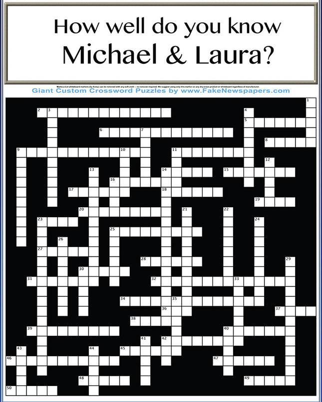 Custom Giant Crossword Puzzles Personalized Just for You!