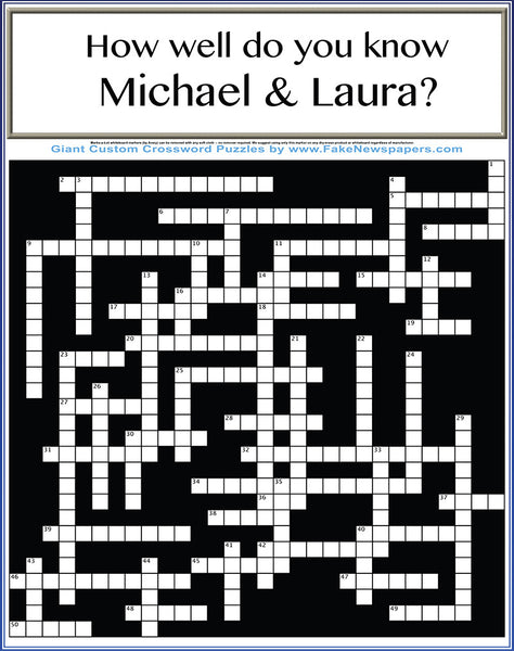 Custom Giant Crossword Puzzles Personalized Just for You!