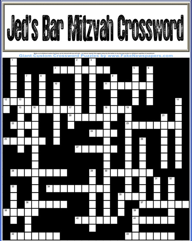 Custom Giant Crossword Puzzles Personalized Just for You!